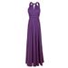 Plus Size 150kg High-End Purple Elegant Socialite Long Sexy Backless Halter Dress 1_ecoleips.com