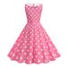 Vintage Polka Dot Summer Dress Women Retro Sleeveless A-Line Dress With Peter Pan Collar & Bow 50s Rockabilly Cocktail_ecoleips.com