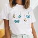 European And American Cross-border Foreign Trade Women's Clothing Butterfly Floral Round-neck Printed Short-sleeve_ecoleips.com