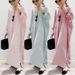 2022 New Cross-Border Cotton-Linen Striped Cardigan Loose Plus Size Elegant Commuting Irregular Dress_ecoleips.com