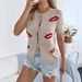 Real Shot Of 2026 Spring/summer Casual Sexy Lip Jacquard Lace-up Knitwear For Valentine's Day, Cross-border_ecoleips.com