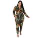 Women's Fall Print Long Sleeve Tops With Pants Set, Tie-Dye Style Casual Two-Piece Outfit, Plus Size Chic Loungewear_ecoleips.com