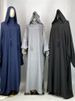 Hot Seller Ramadan Islamic Clothing Wrinkle Polyester Hoodie Abaya Dress With Undercap Muslim Women Abaya Hoodie Causal Dresses_ecoleips.com
