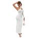 Women's Clothing One Shoulder Oblique Collar Long Sleeved Dress Autumn Women's Fashion Sexy Hollow Long Skirt_ecoleips.com