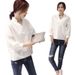Women's Plus-Size White Shirt With V-Neck Design, Korean-Style Loose-Fitting Casual Tee For Spring/Summer Fashion_ecoleips.com