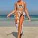 Women’s Clothing Swimwear New Printed Bikini Three Piece Swimsuit Women's Hot Spring Vacation Beach Dress_ecoleips.com