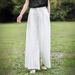 Suitable For All Seasons Ramie High-Waisted Wide-Leg For Women 2025 Summer New Loose Plus Size Linen Elegant Solid Color Straight-Leg Pants_ecoleips.com