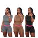 Women's Clothing New Fashion Casual Thread Contrast Color Two Piece Suit_ecoleips.com