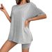 Voya Women's Minimalist Casual Home Suit Set For Summer, Comfortable, Breathable, Cool Two-piece Set For Women_ecoleips.com