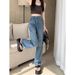 High-waisted Straight-leg Jeans Women, Spring/summer 2024 New Style, Plus-size, Slimming Narrow Version For Pear-shaped_ecoleips.com