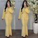 Elegant Mermaid Tail Dress For Women - Slim Fit Long Sleeve V-Neck Button-Down Bodycon Dress With Waist Tie_ecoleips.com