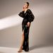 European And American High End Long Sleeved Temperament V Neck Sexy Long Sequined Banquet Evening Dress Bridesmaid Dress Dress For Women_ecoleips.com