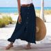 Women's Clothing Summer Casual Skirt Slit A Line Hip Waist Long Skirt_ecoleips.com