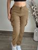 Women's Solid Color Cargo Pants Mid Waist Elastic Waist Drawstring Casual Fashion Polyester Bottoms_ecoleips.com