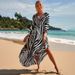 Women's Clothing Loose Robe Beach Jacket Seaside Vacation Sun Protection Outerwear Long Dress Bikini Shirt Swimsuit_ecoleips.com