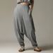 Women's High-Waisted Loose-Fitting Casual Long Pants Drape Detail Style Fashion Outerwear_ecoleips.com