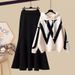 Women's Clothing Autumn Plus Size Outfit For Women New Style Fashion Temperament Age Reducing Hooded Knitted Sweater Skirt Two Piece Suit_ecoleips.com