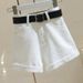High Waisted Denim Shorts for Women Loose Fit Slimming Roll Hem Wide Leg a Line Hot Pants Korean Style Summer 2020 Trendy_ecoleips.com