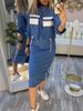 2026 Autumn Winter European And American Cross-Border Independent Station Bodycon Over-Knee White Striped Edge Dress_ecoleips.com