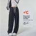 Thickened Denim High-waisted Winter Women's Pants, Distressed Vintage Black, Fleece-lined 800g, Wide-leg Casual_ecoleips.com