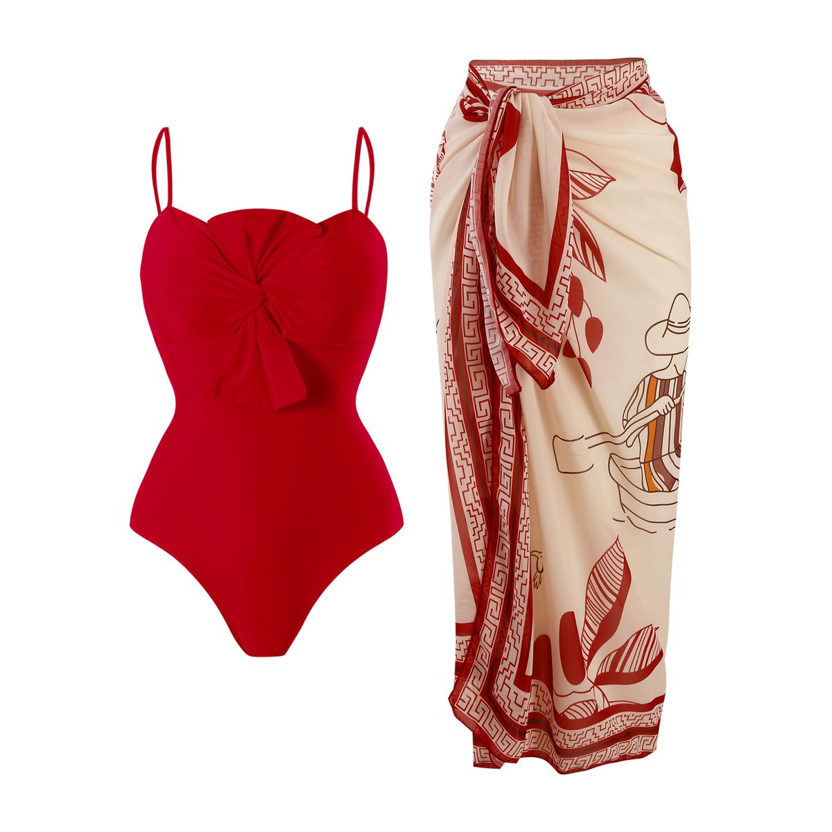 Women's Clothing New Style One Piece Swimsuit Women's Hot Spring Vacation Beach Dress Set_ecoleips.com