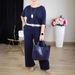 Women's 3 Piece Set Solid Color Round Neck Long Sleeved Top With Belt Comfortable Pants Clothing_ecoleips.com