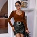 Voya French-style Square-neck Pullover Long-sleeve T-shirt Women, Spring/summer Version, Elegant And Versatile, Made Of_ecoleips.com