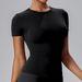 Women's Quick Drying T-Shirt Short Sleeve Thin Breathable Crew Neck Sports Top For Running Casual Fitness Yoga Wear_ecoleips.com