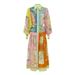 Women's Clothing Single Breasted Long Lantern Sleeve Graffiti Print Tie Waist Dress_ecoleips.com