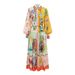 Women's Clothing New Printed Fashion Long Sleeved Puff Sleeves Lace Up Big Swing Dress_ecoleips.com