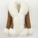 Luxury Rabbit Fur & Suede Coat – Winter Women’s Outerwear With Beach Wool Collar (XS-4XL, Brown/Grey/Black/Dark Brown/Burgundy)_ecoleips.com