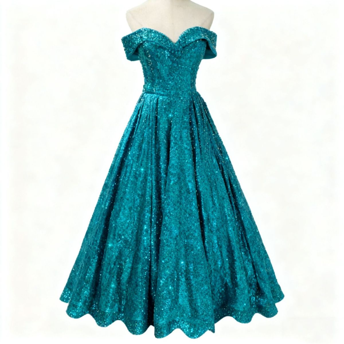 Color-Changing Sequin Ball Gown – Off-Shoulder A-Line Wedding Dress With Sparkly Tulle Skirt For Brides & Performances_ecoleips.com