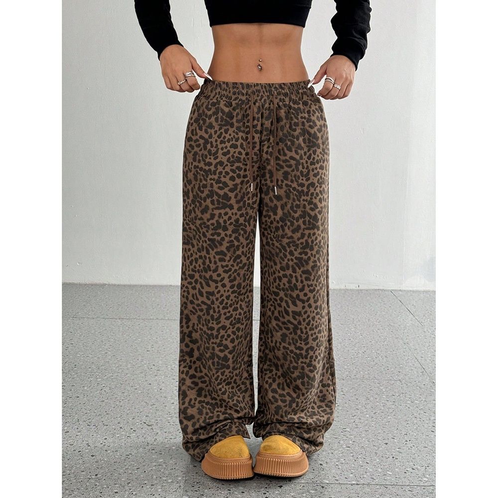 European And American Cross-Border Foreign Trade Trendy Classic Leopard Print Casual Pants For Women Loose_ecoleips.com