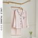 Women's Summer V-Neck Ice Silk Pajama Set – Long Sleeve & Pants, Soft & Breathable Loungewear (M-XL)_ecoleips.com