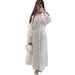 New Style Women's Long Elegant Dress Lapel Embroidered Slimming Waist Long Sleeved Fashionable_ecoleips.com