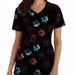 A Short-Sleeved Summer Casual Printed T-Shirt Top With V-Neck For Women_ecoleips.com