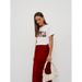 Casual Elegant Simple Fun Design Sense Niche Unique Print Oversize Loose Versatile Pure Cotton Short Sleeve Trendy_ecoleips.com