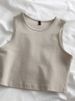 Summer New Ladies Retro Crop Top High Waist Slimming Stretch Slim Short Sleeveless Bottoming Top_ecoleips.com