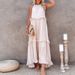 Elegant Tiered Maxi Dress For Women - Flowy Summer Floor-Length Dress With Straps, Round Neck & Loose Fit_ecoleips.com