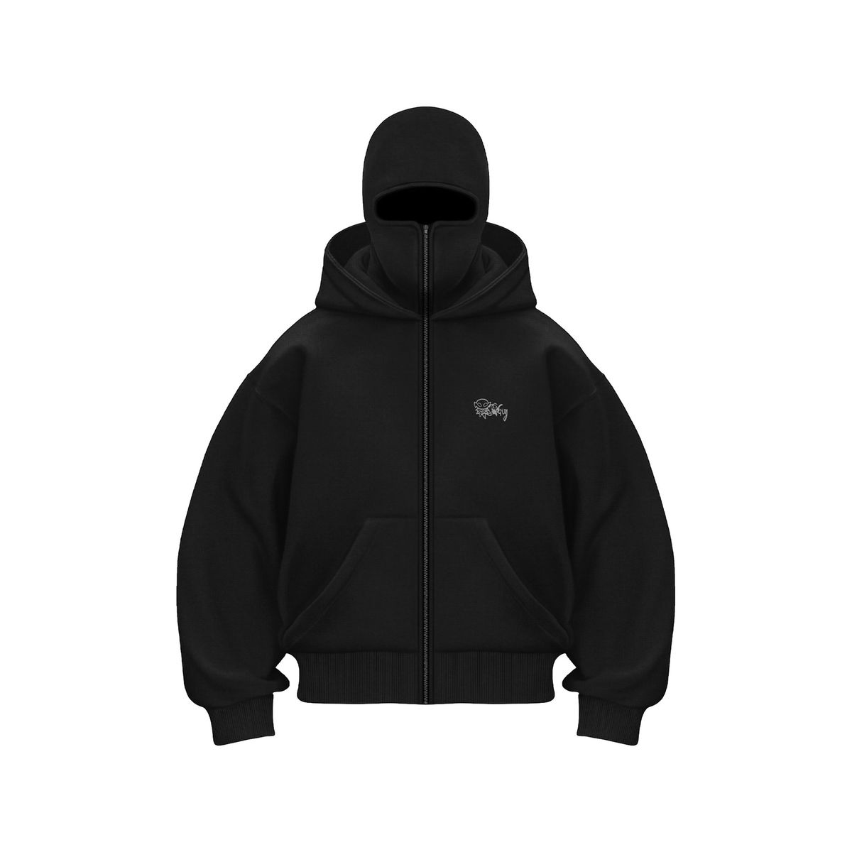 Women's Clothing Fashion Unisex Fleece-Lined Hoodie With Unique Double Hood Design Streetwear Style, Loose Fit, 3D Embroidery, Anime Cartoon Print_ecoleips.com