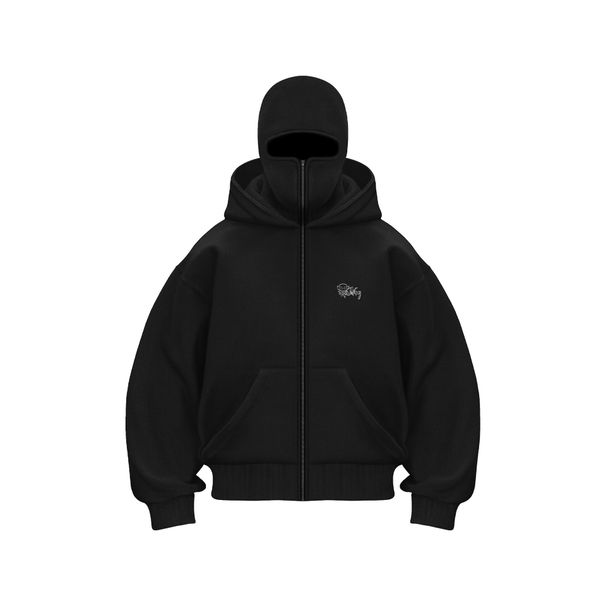 Women's Clothing Fashion Unisex Fleece-Lined Hoodie With Unique Double Hood Design Streetwear Style, Loose Fit, 3D Embroidery, Anime Cartoon Print_ecoleips.com
