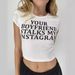New American-style Summer Top With Round Neck And Letter Print, Fashionable Slim-fit Retro Short-sleeve T-shirt_ecoleips.com