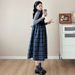 Autumn New Korean Fashion Woolen Vest + Base Shirt Two-Piece Set Maternity Dress_ecoleips.com