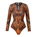Women's Long-Sleeved One Piece Swimsuit European American Style Sun Protection Polyester Sportswear for All Seasons_ecoleips.com