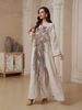 NC64 Mesh Embroidery Sequined Long Skirt Abaya Cross Border Dress for Women Muslim Fashion_ecoleips.com