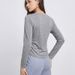 Women's Spring And Autumn Solid Color Long-Sleeve T-Shirts, Pleated Waistbands, Round-Neck Pullover Tops_ecoleips.com