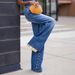 Women's High-Waisted Button-Fly Jeans – Raw Hem Distressed Denim Pants, Loose Fit Streetwear Style (Blue, S-4XL)_ecoleips.com