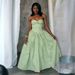 Vintage French Strapless Corset Waist Cinched Striped Big Swing Long Maxi Dress Women Elegant Party Vacation Evening_ecoleips.com