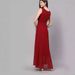 Women's V-neck Solid Color Dress Evening Gown Long Chiffon Sleeveless_ecoleips.com