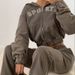 Women's Clothing Hooded Zipper Sweatshirt Elastic Waist Loose Casual Straight Pants Two Piece Suit_ecoleips.com